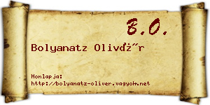 Bolyanatz Olivér névjegykártya