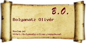 Bolyanatz Olivér névjegykártya